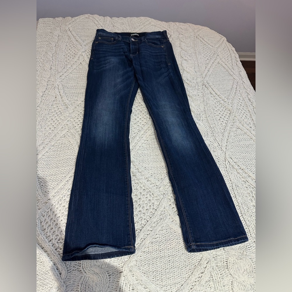 Express Dark Blue Boot Cut Jeans (2)